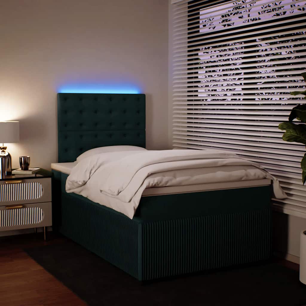 Box spring krevet s madracem tamnozeleni 120x200 cm baršunasti