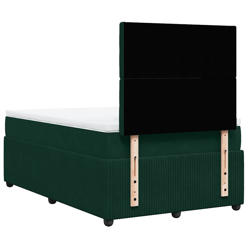 Box spring krevet s madracem tamnozeleni 120x200 cm baršunasti