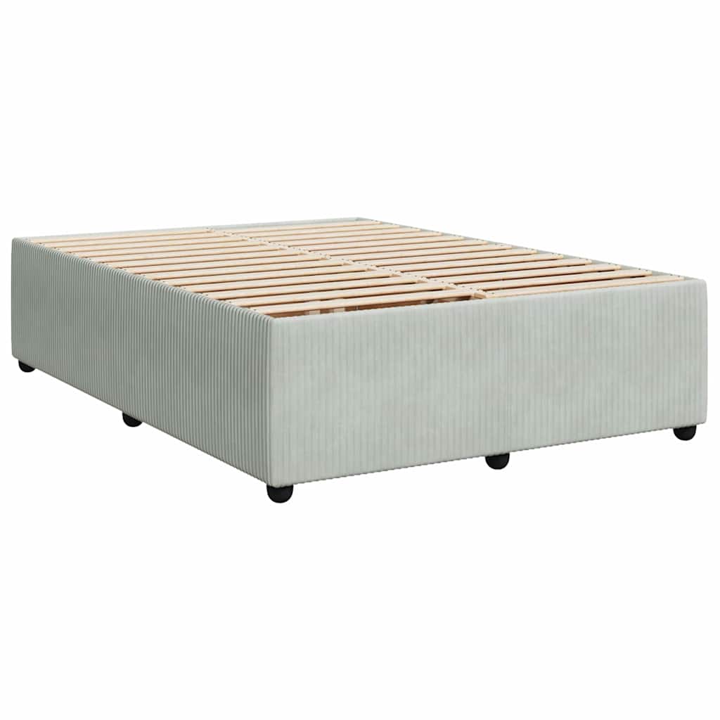 Krevet s oprugama i madracem svjetlosivi 140x190 cm baršunasti