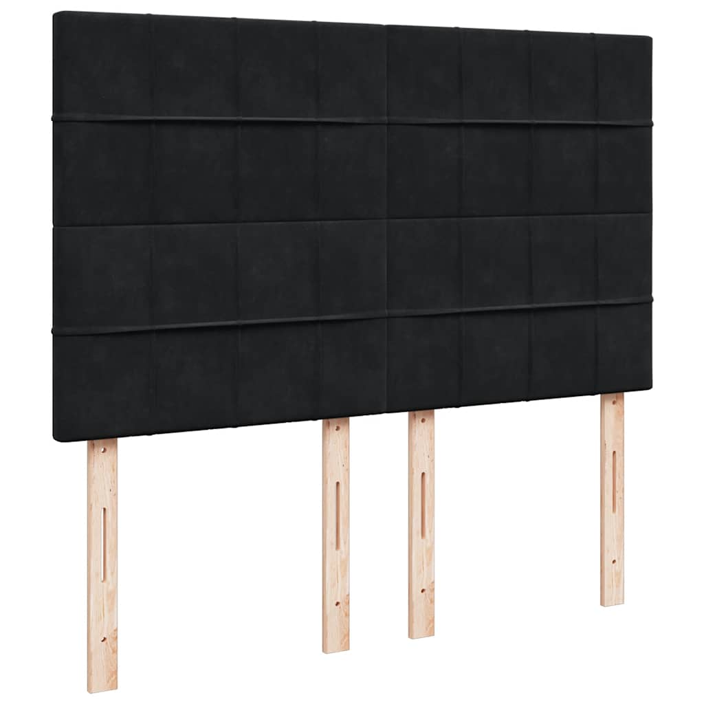 Krevet s oprugama i madracem crni 160x200 cm baršunasti