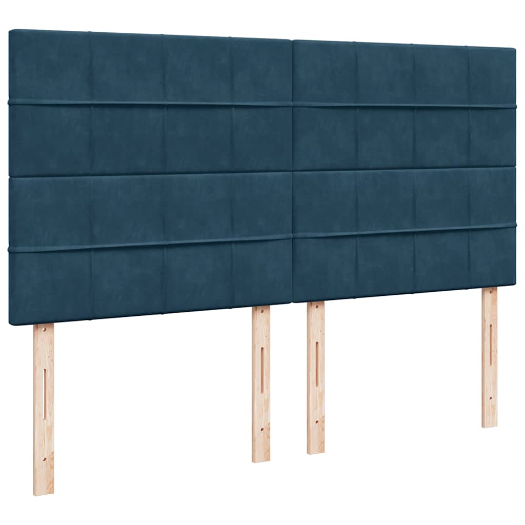 Krevet s oprugama i madracem plavi 180x200 cm baršunasti