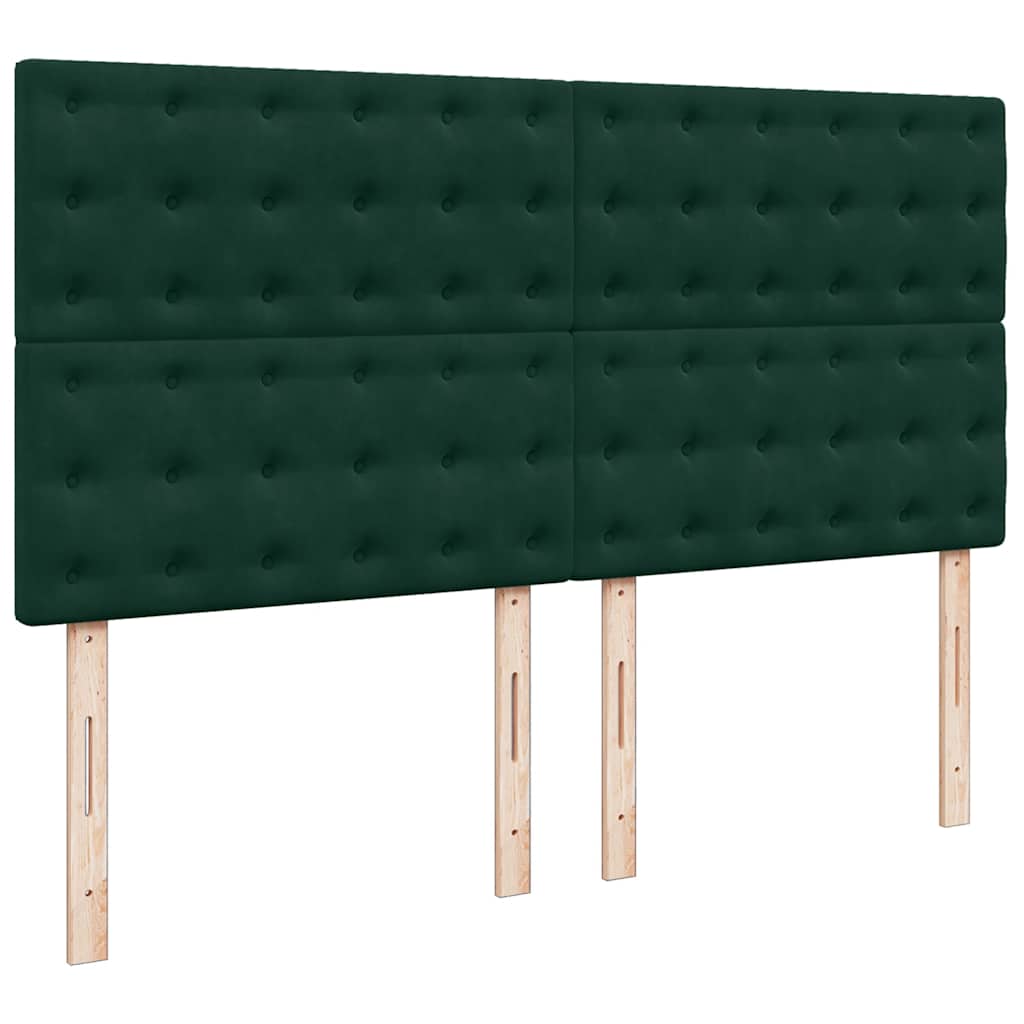 Krevet s oprugama i madracem tamnozeleni 200x200 cm baršunasti