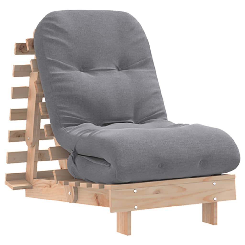 Futon na razvlačenje s madracem 60x206x11 cm masivna borovina