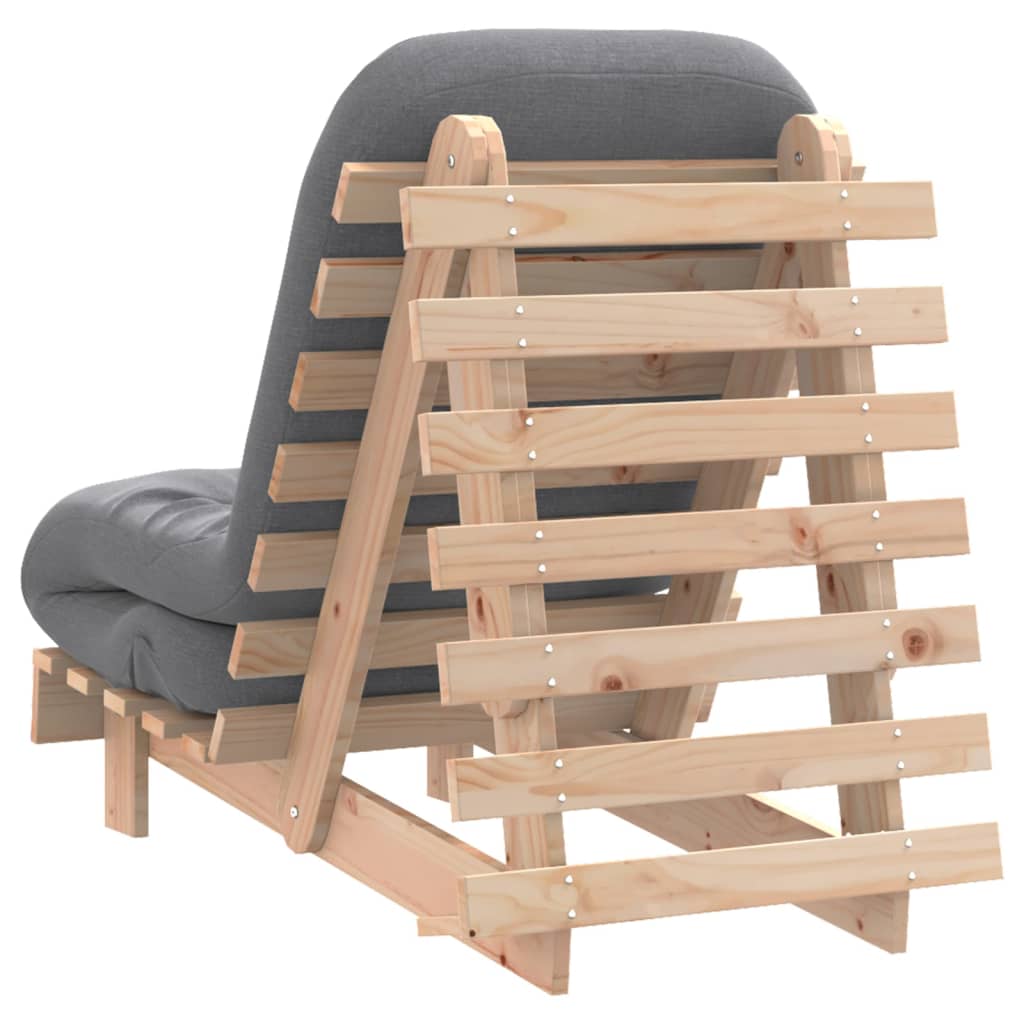 Futon na razvlačenje s madracem 60x206x11 cm masivna borovina