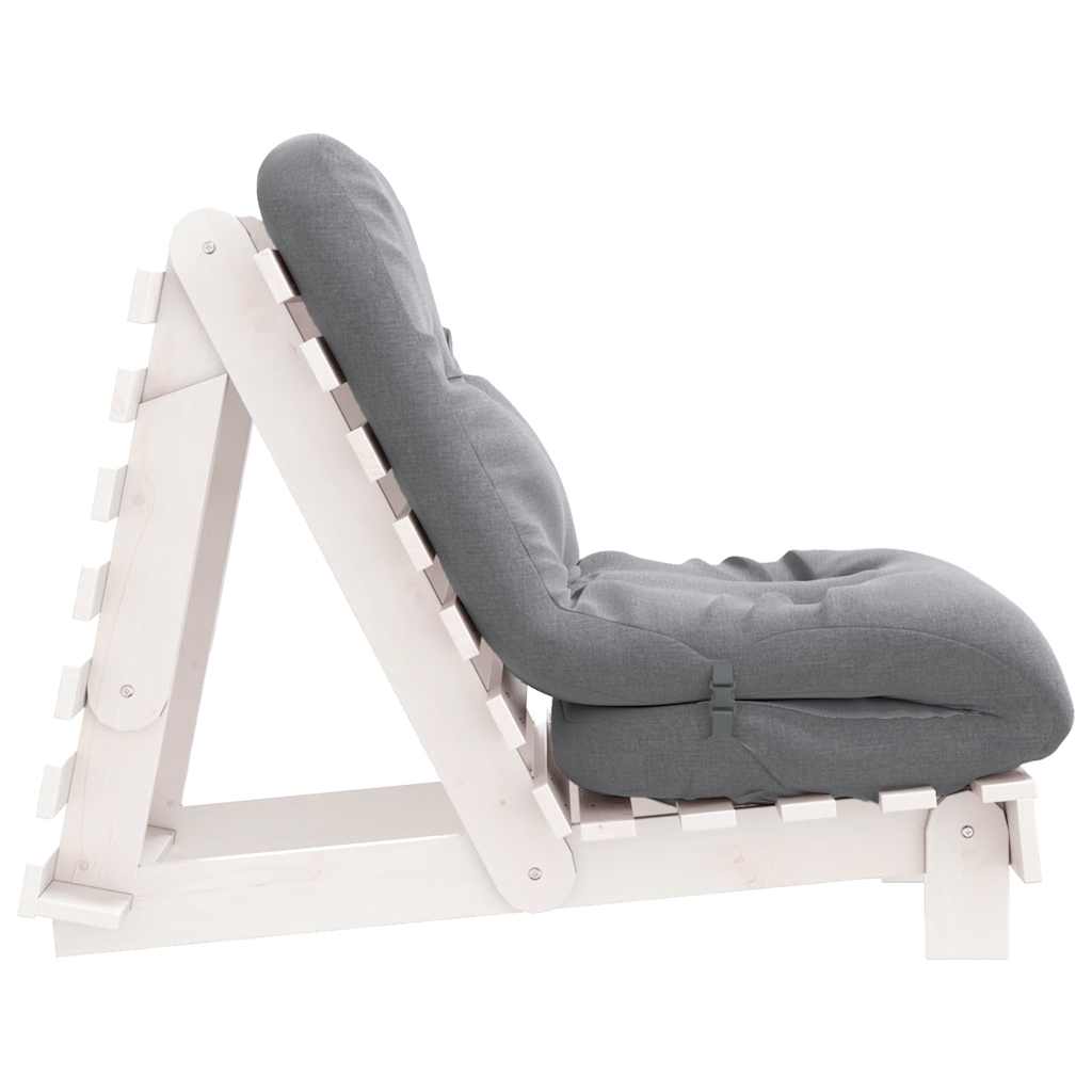Futon na razvlačenje s madracem bijeli 60x206x11 cm borovina