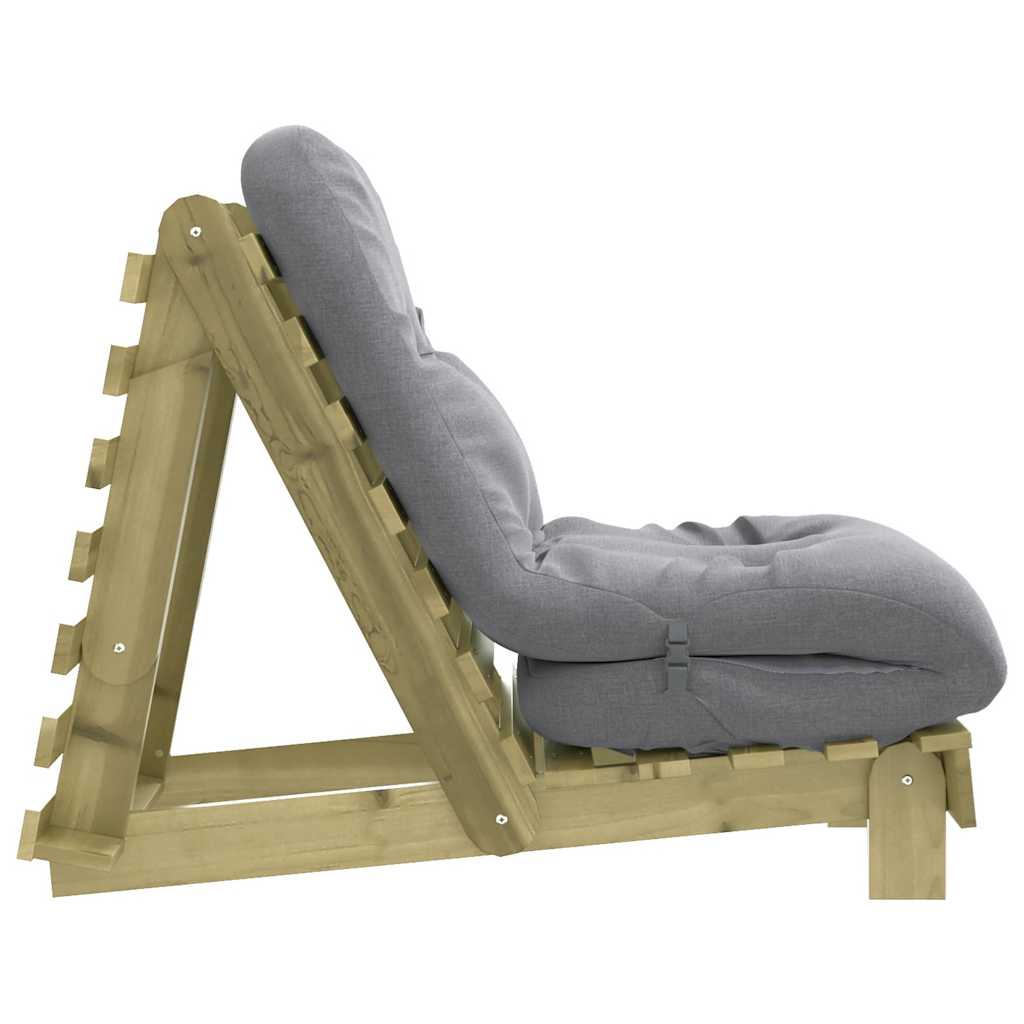 Futon na razvlačenje s madracem 60 x 206 x 11 cm od borovine