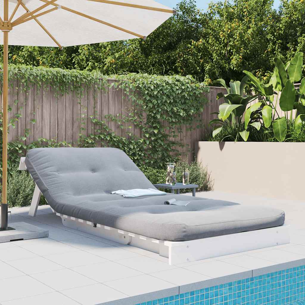Futon na razvlačenje s madracem bijeli 90x206x11 cm borovina