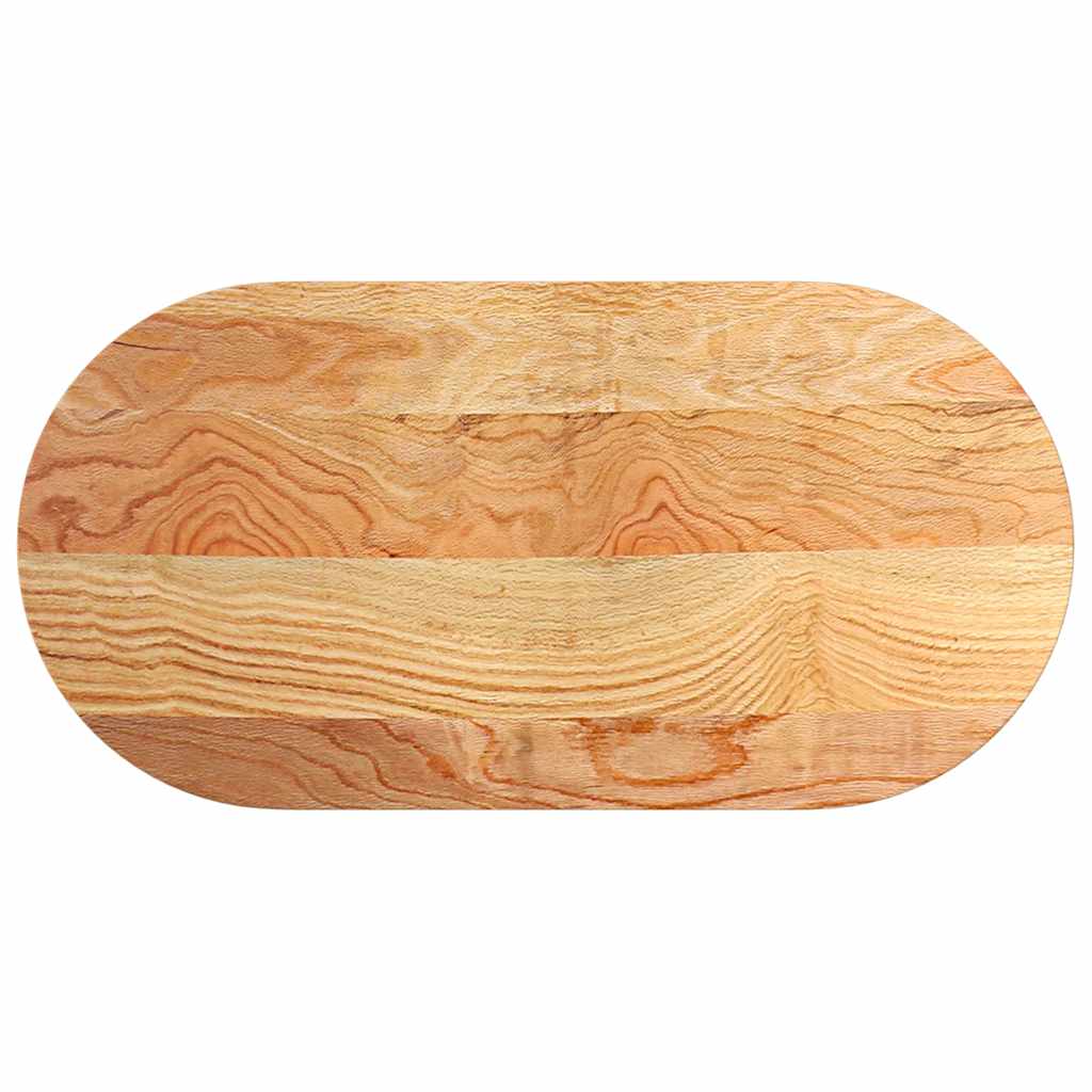 Stolna ploča svjetlosmeđa 100x50x4 cm ovalna masivna hrastovina