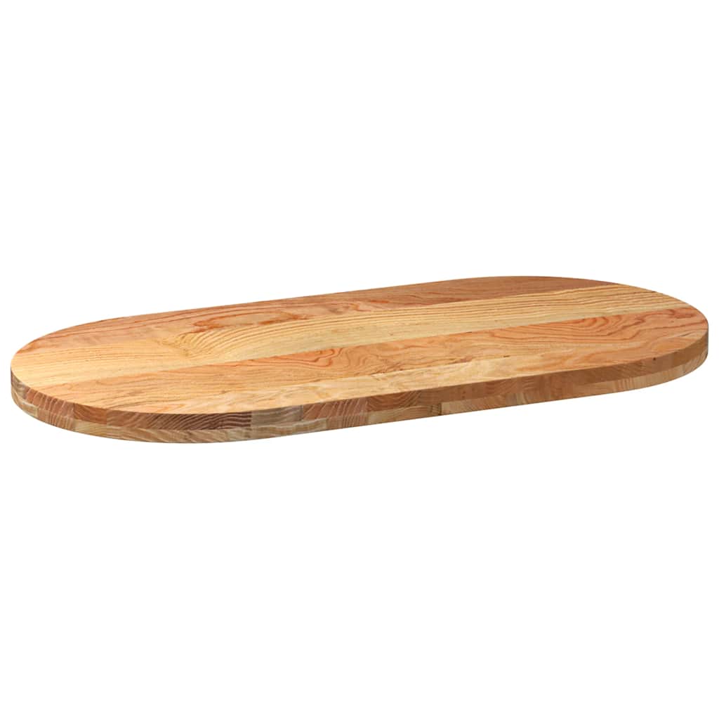 Stolna ploča svjetlosmeđa 100x50x4 cm ovalna masivna hrastovina
