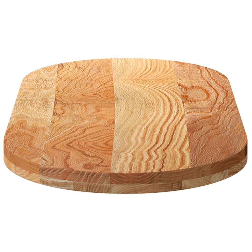 Stolna ploča svjetlosmeđa 100x50x4 cm ovalna masivna hrastovina