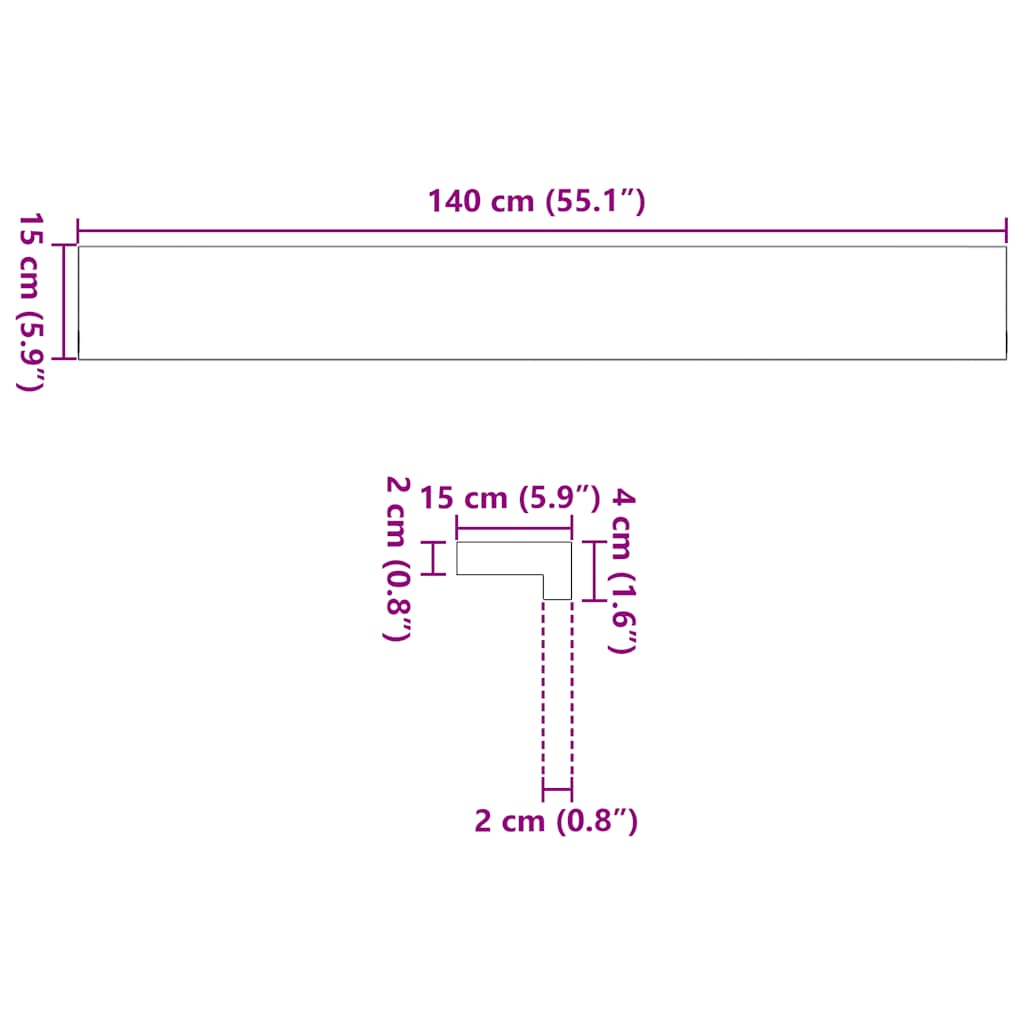 Prozorske klupice 2 kom 140x15x2 cm netretirane masivne hrast