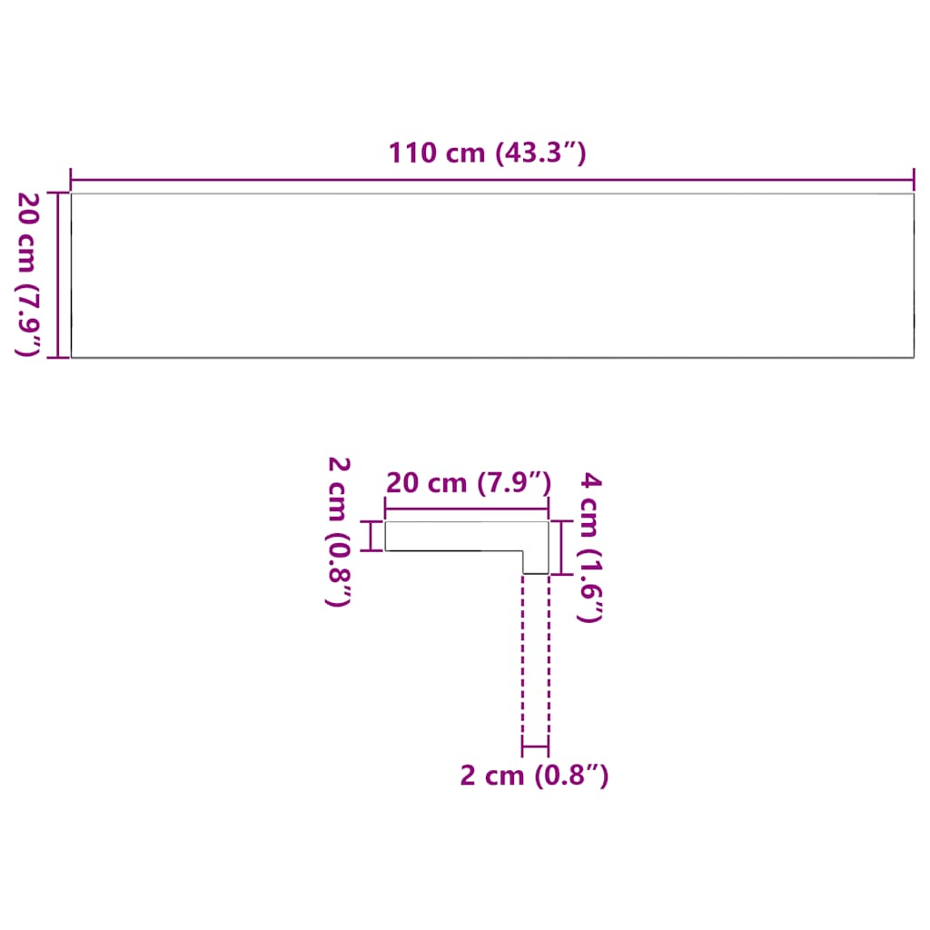 Prozorske klupice 2 kom 110x20x2 cm netretirane masivne hrast