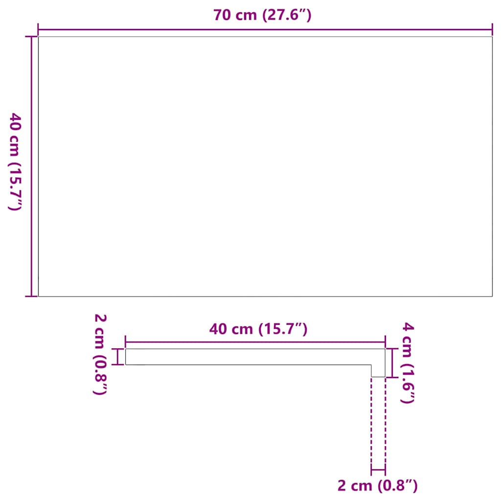 Prozorske klupice 2 kom 70x40x2 cm netretirane masivne hrast