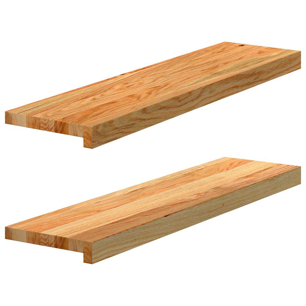 Prozorske klupice 2 kom svijetlosmeđe 80x20x2 cm masivne hrast