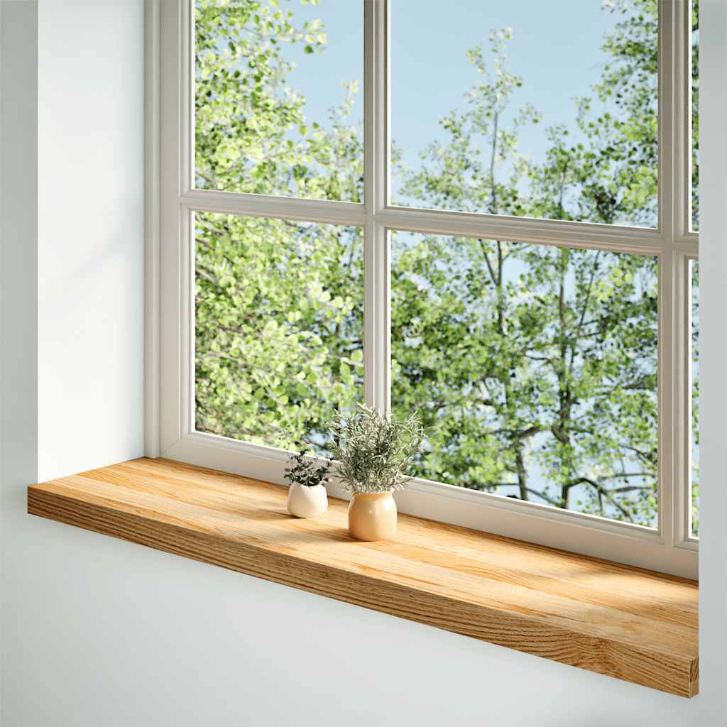 Prozorske klupice 2 kom svijetlosmeđe 100x30x2 cm masivne hrast