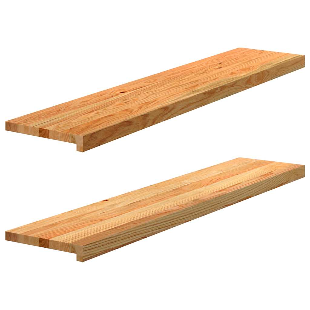 Prozorske klupice 2 kom svijetlosmeđe 120x30x2 cm masivne hrast