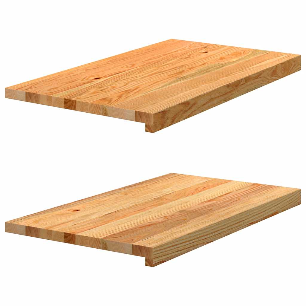 Prozorske klupice 2 kom svijetlosmeđe 70x40x2 cm masivne hrast
