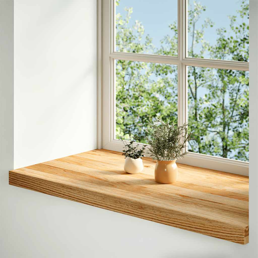 Prozorske klupice 2 kom svijetlosmeđe 90x40x2 cm masivne hrast