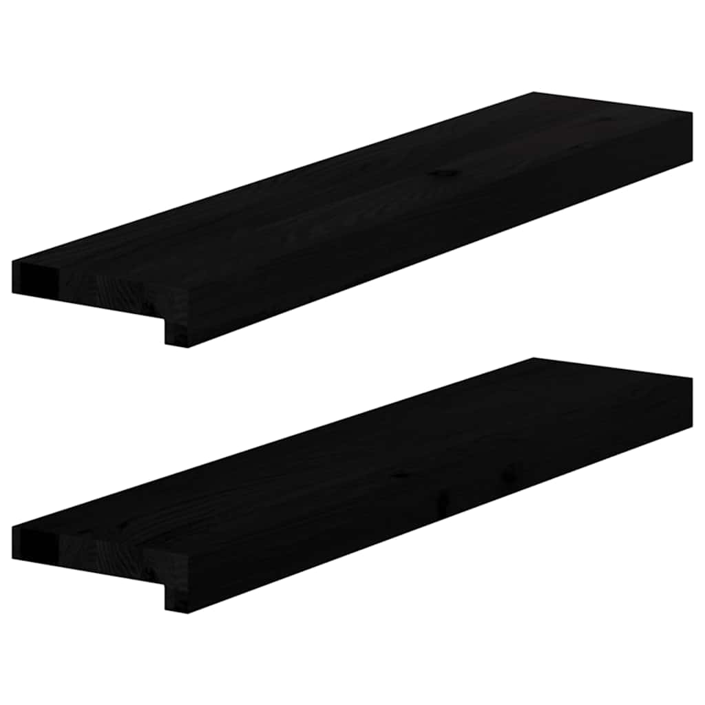 Prozorske klupice 2 kom tamnosmeđe 70x15x2 cm masivne hrast