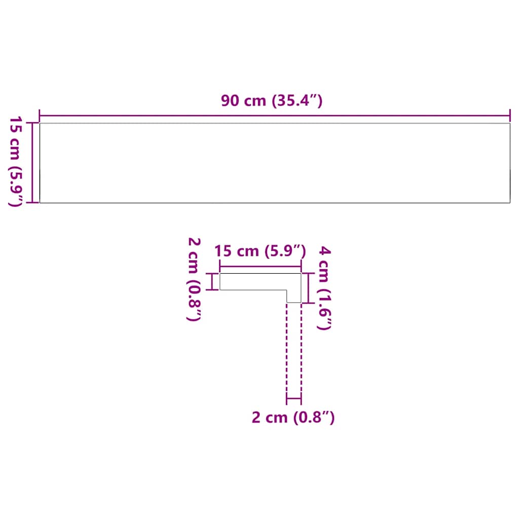 Prozorske klupice 2 kom tamnosmeđe 90x15x2 cm masivne hrast