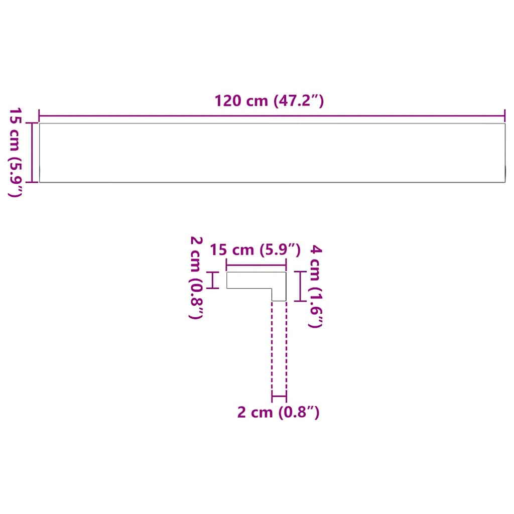 Prozorske klupice 2 kom tamnosmeđe 120x15x2 cm masivne hrast