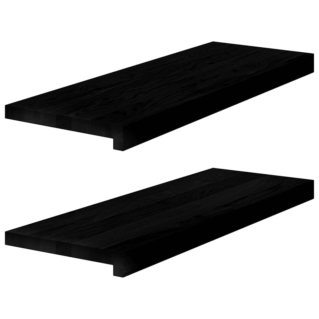 Prozorske klupice 2 kom tamnosmeđe 70x25x2 cm masivne hrast