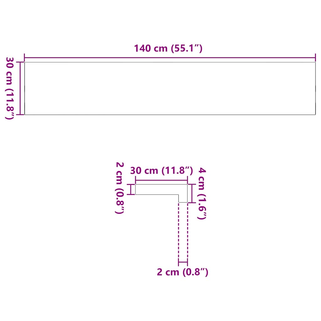 Prozorske klupice 2 kom tamnosmeđe 140x30x2 cm masivne hrast