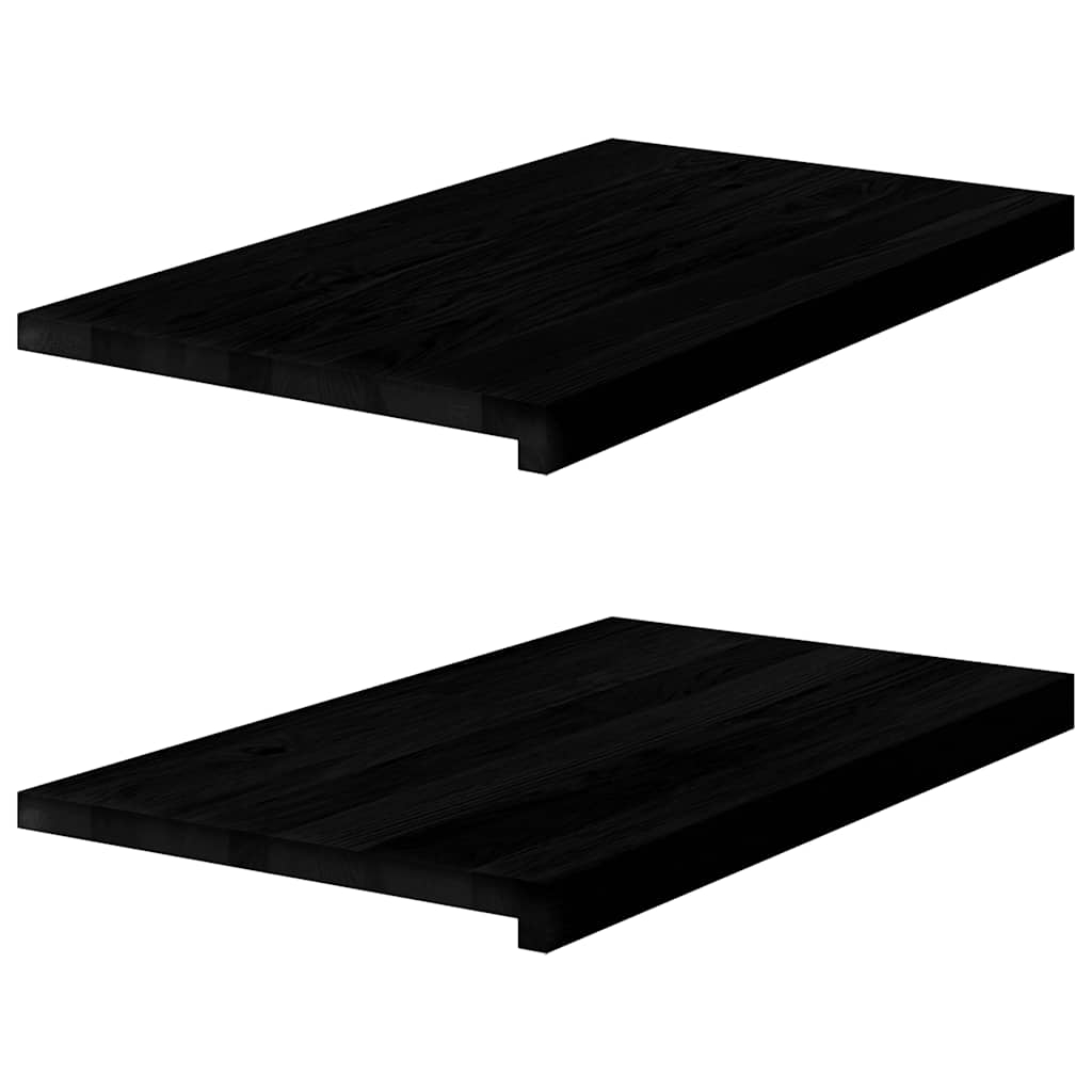 Prozorske klupice 2 kom tamnosmeđe 70x40x2 cm masivne hrast