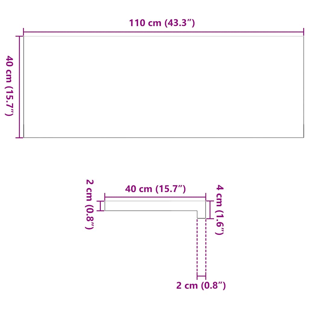 Prozorske klupice 2 kom tamnosmeđe 110x40x2 cm masivne hrast