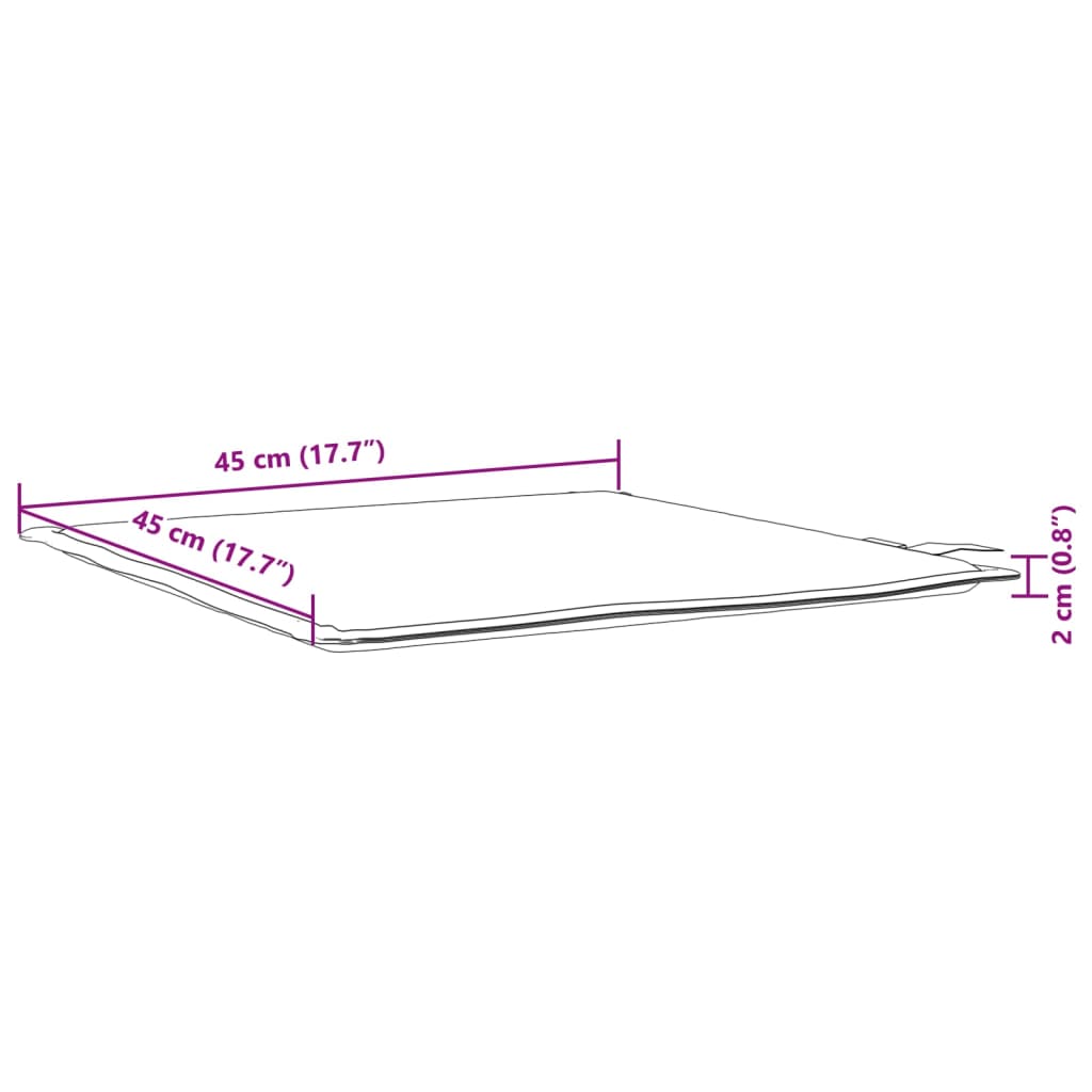 Vrtne podloge za sjedalo 4kom svijetlosive 45x45x2cm četvrtaste