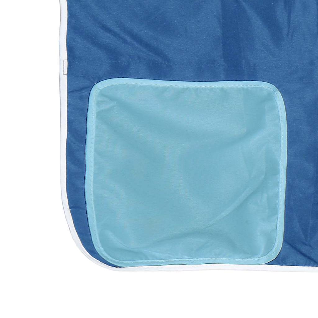 Krevet na kat s toboganom i zavjesama plavi 90 x 200 cm