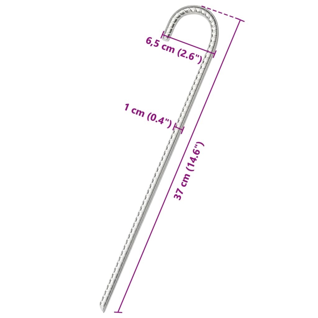 Klinovi za šator 12 kom 37 cm Ø10 mm od pocinčanog čelika