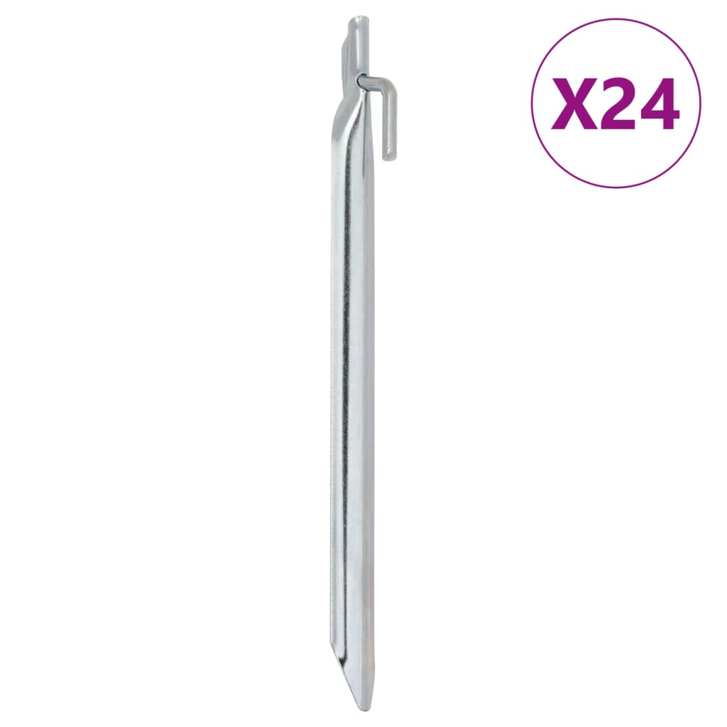 Klinovi za šator V-oblika 24 kom 25 cm Ø 20 mm pocinčani čelik