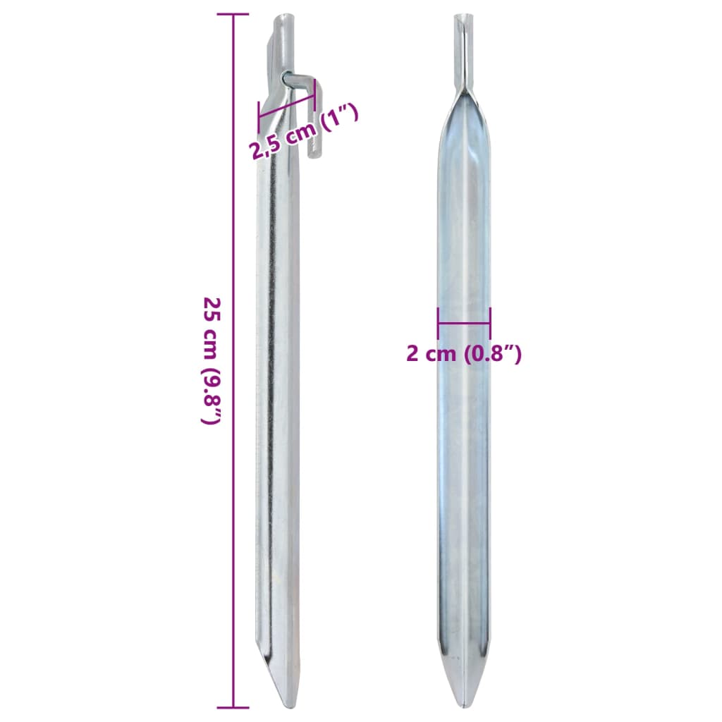 Klinovi za šator V-oblika 24 kom 25 cm Ø 20 mm pocinčani čelik
