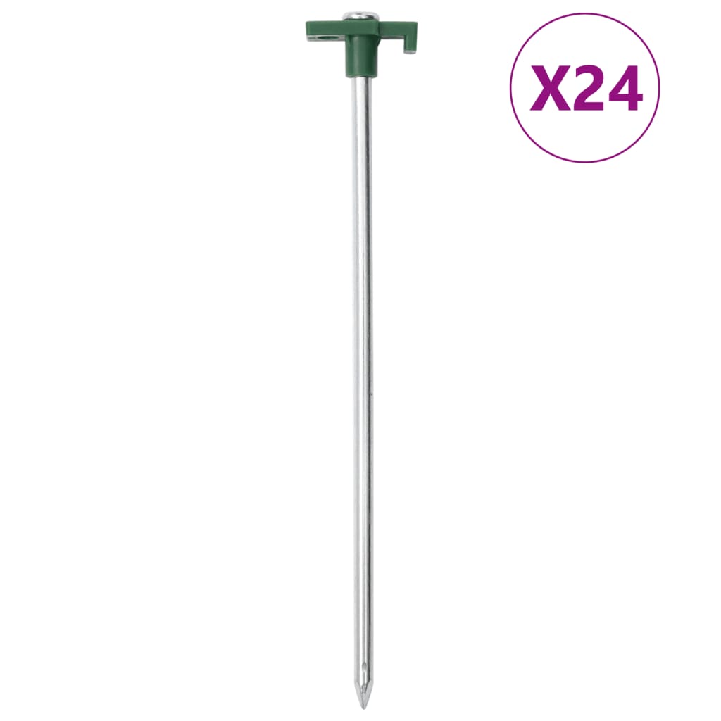 Klinovi za šator 24 kom 25 cm 7 mm od pocinčanog čelika i PP-a