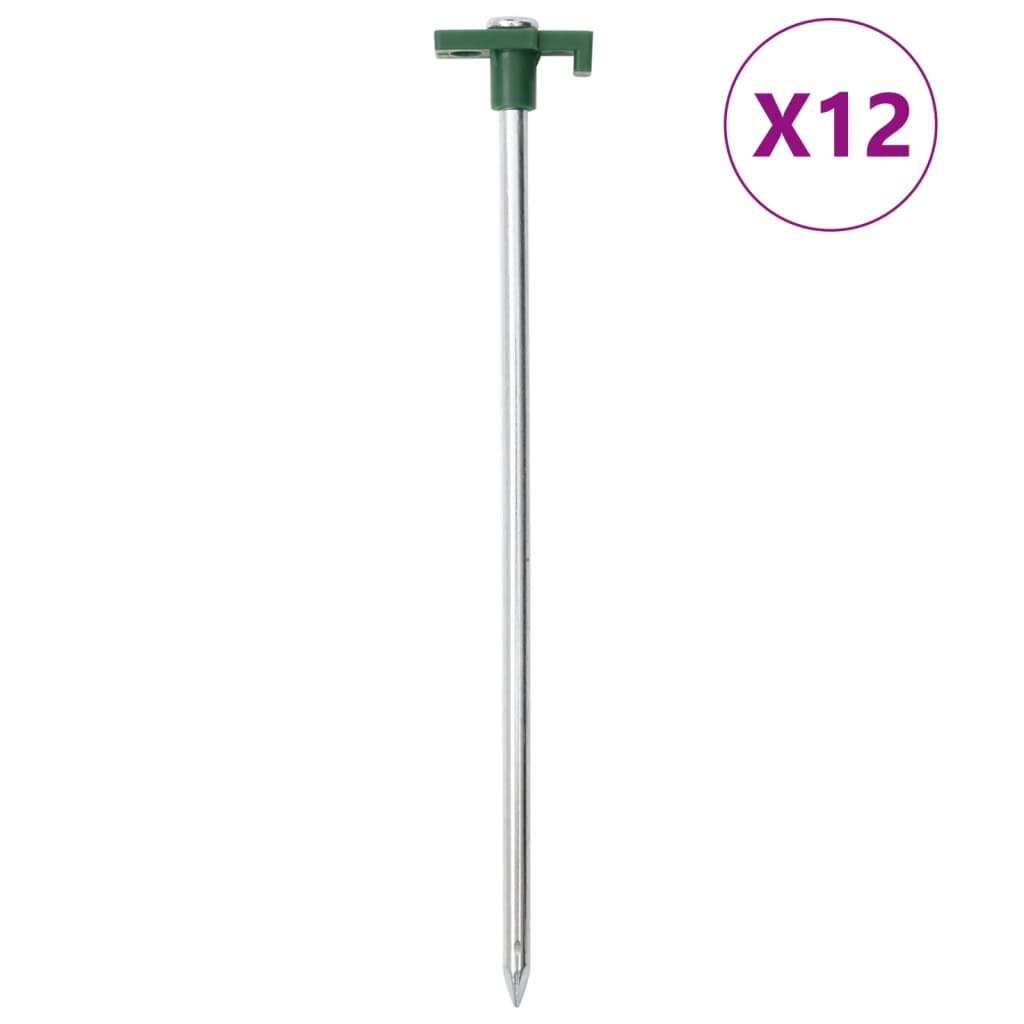 Klinovi za šator 12 kom 25 cm 7 mm od pocinčanog čelika i PP-a