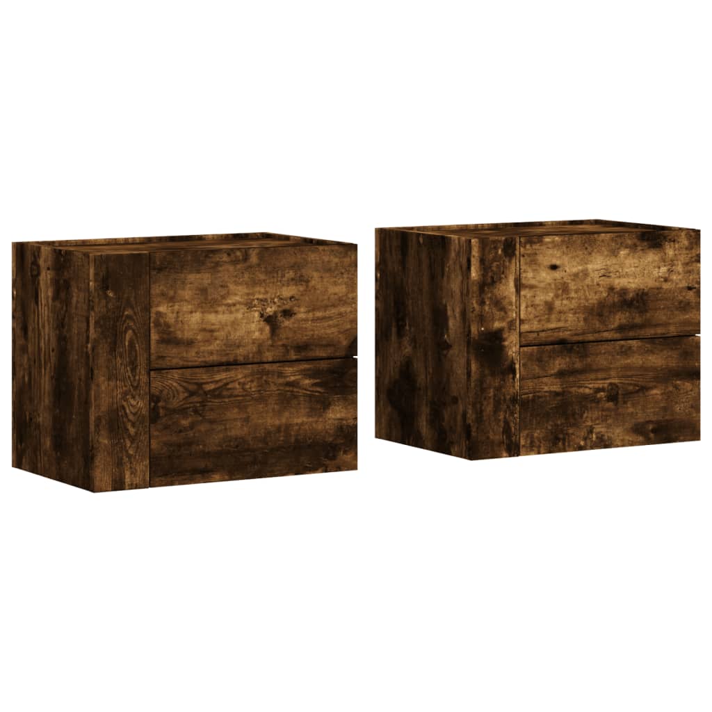 Zidni noćni ormarići 2 kom boja dimljenog hrasta 45x30x35 cm