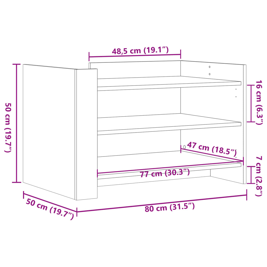 Stolić za kavu bijeli 80 x 50 x 50 cm od konstruiranog drva