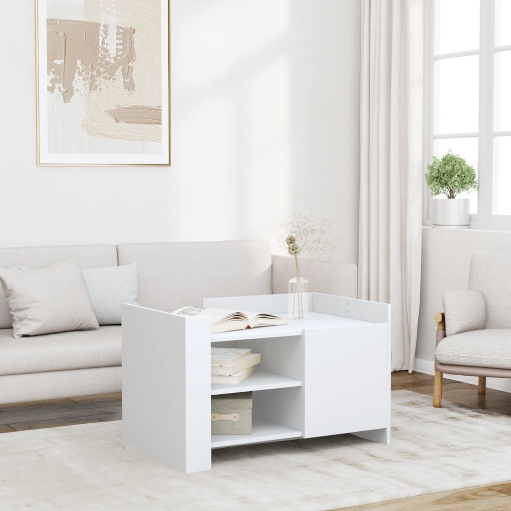 Stolić za kavu bijeli 80 x 50 x 50 cm od konstruiranog drva
