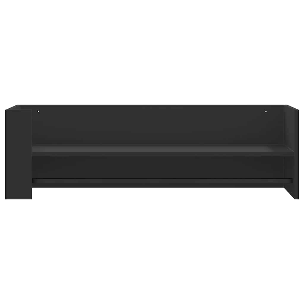 Zidna polica crna 100 x 35 x 30,5 cm od konstruiranog drva