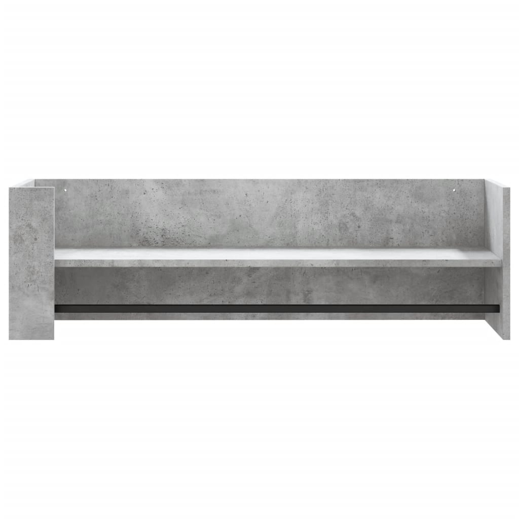 Zidna polica siva boja betona 100x35x30,5 cm konstruirano drvo