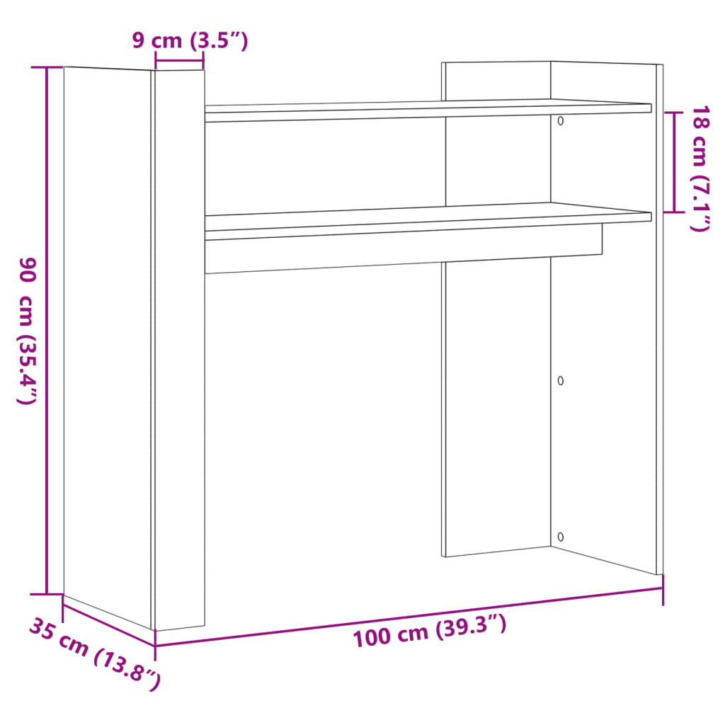 Konzolni stol crni 100x35x90 cm od konstruiranog drva