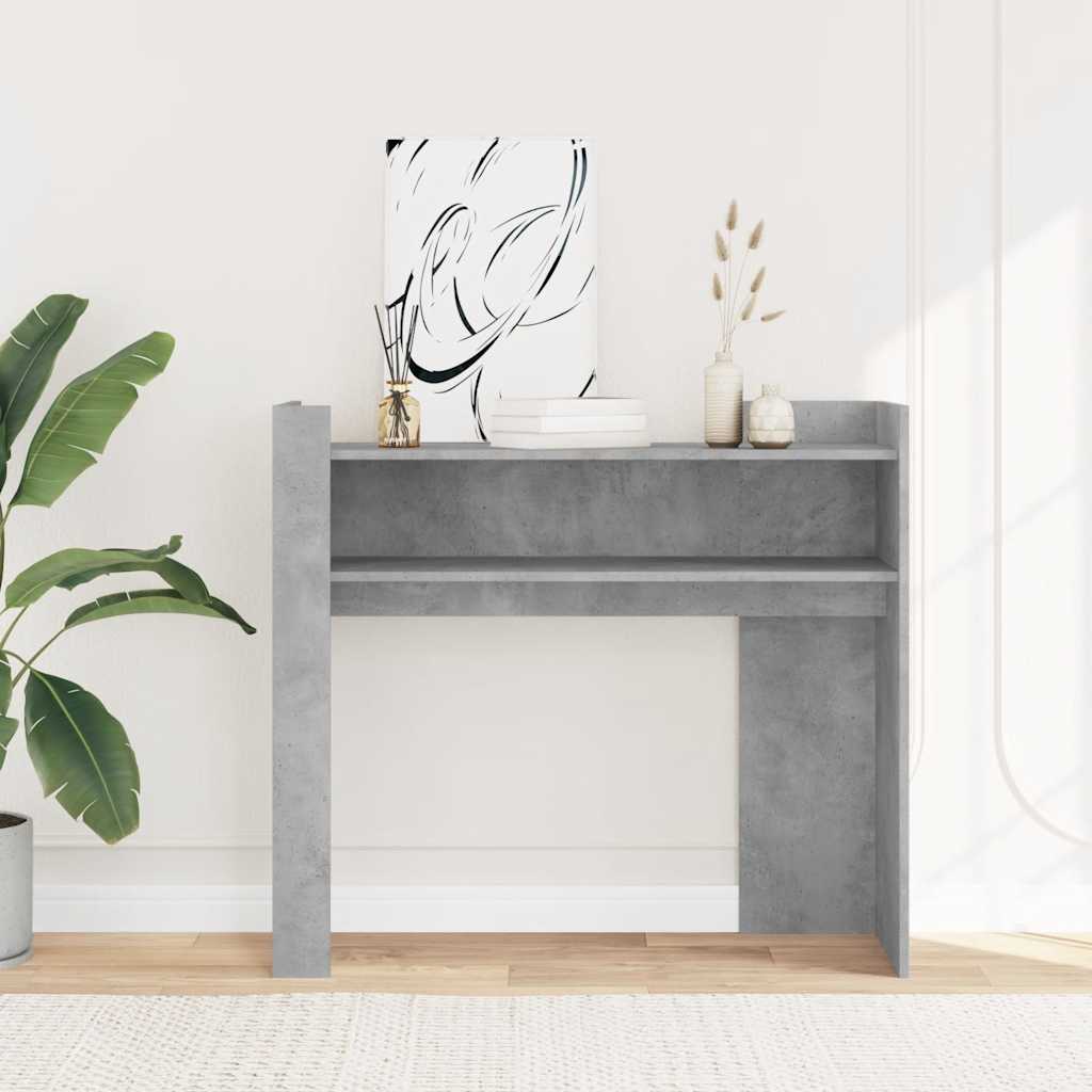 Konzolni stol siva boja betona 100x35x90 cm konstruirano drvo