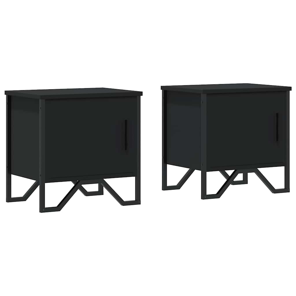Noćni ormarići 2 kom crni 40 x 30 x 40 cm od konstruiranog drva