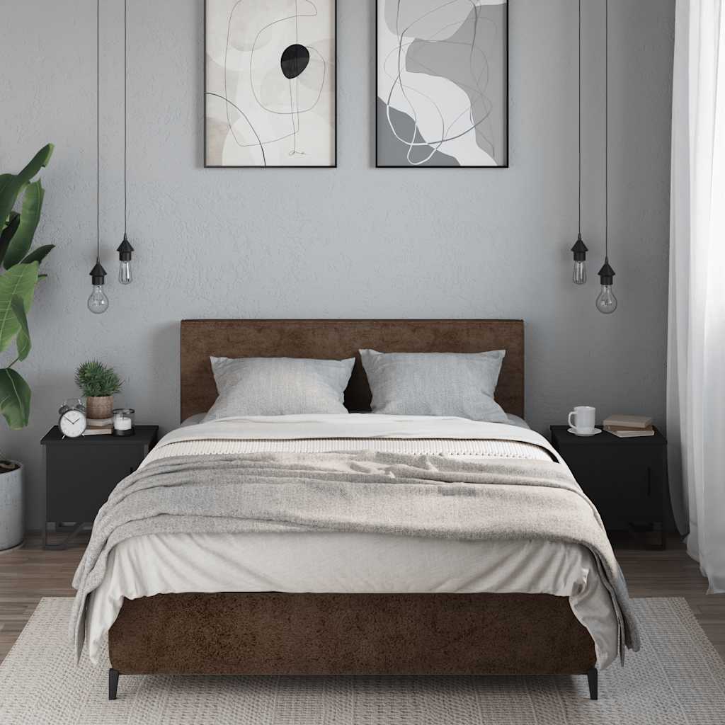 Noćni ormarići 2 kom crni 40 x 30 x 40 cm od konstruiranog drva
