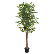 Umjetno stablo limuna s 3 debla zeleno 180 cm PP