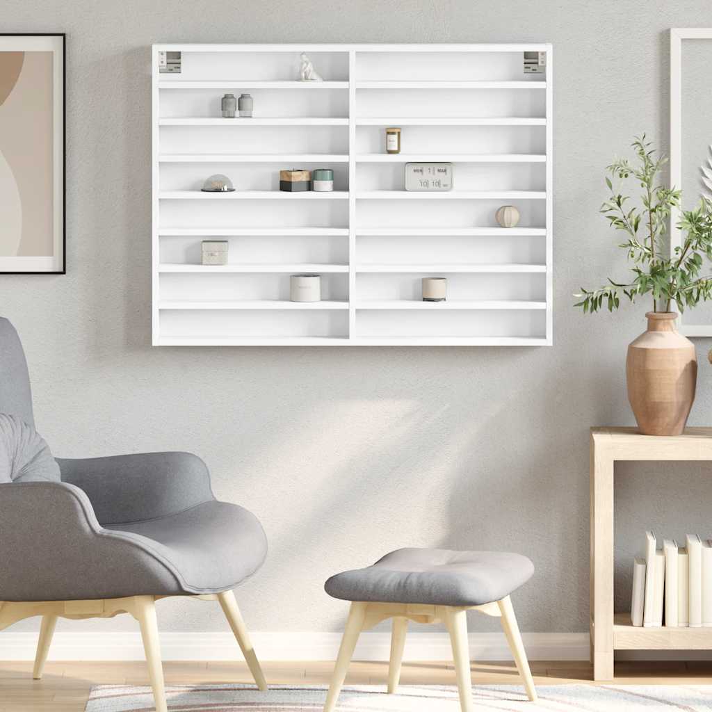 Vitrina bijela 100 x 8,5 x 75 cm od konstruiranog drva