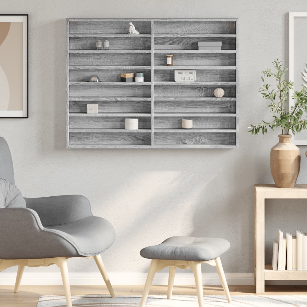 Vitrina boja sivog hrasta sonome 100x8,5x75 cm drvena