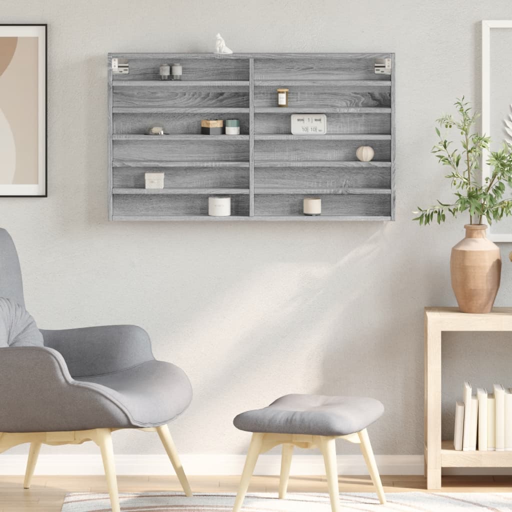 Vitrina boja sivog hrasta sonome 100x8,5x58 cm drvena