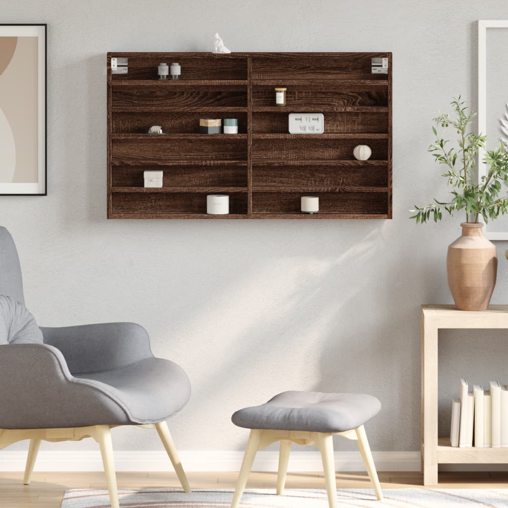 Vitrina boja smeđeg hrasta 100x8,5x58 cm od konstruiranog drva